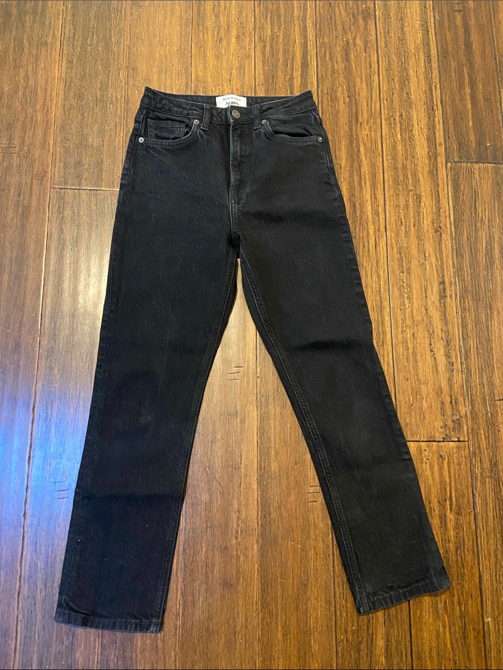 Reformation Liza Ultra High Rise Slim sz 26 washed black